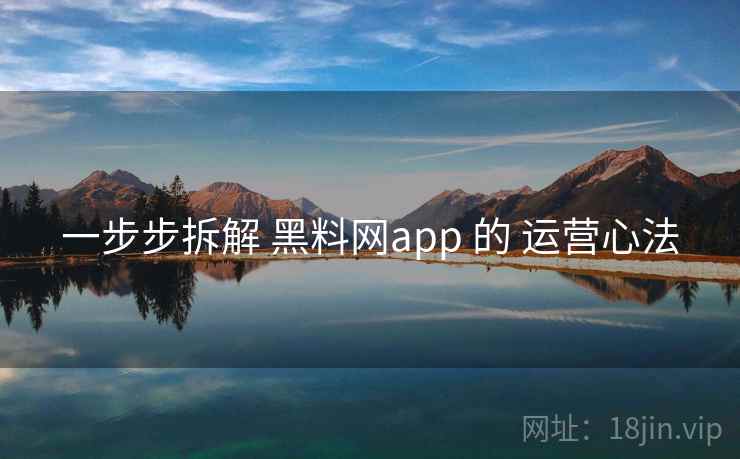 一步步拆解 黑料网app 的 运营心法  第2张