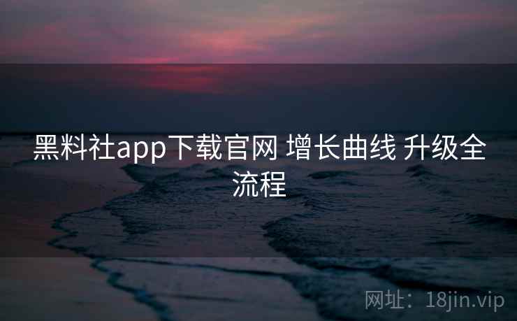 黑料社app下载官网 增长曲线 升级全流程  第2张