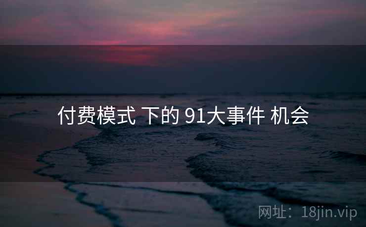 付费模式 下的 91大事件 机会  第2张