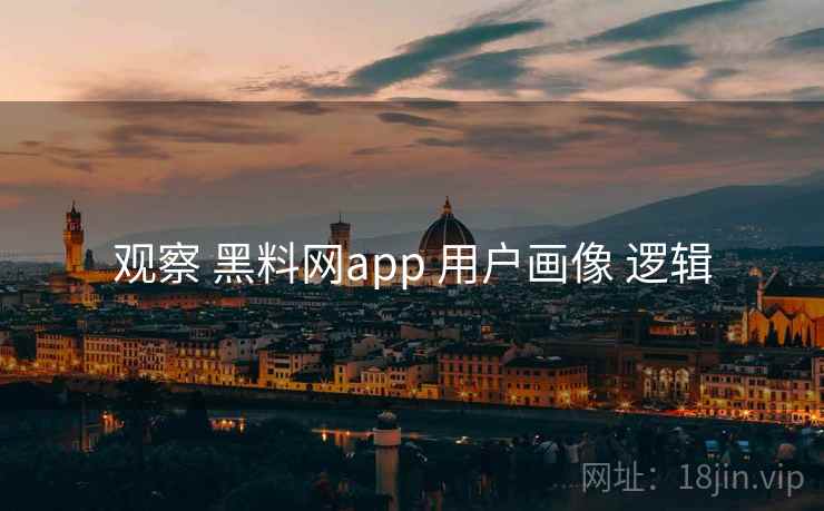 观察 黑料网app 用户画像 逻辑  第1张